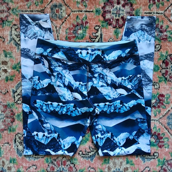 Forever 21 Glacier Iceberg Leggings Blue Arctic M - Picture 2 of 5